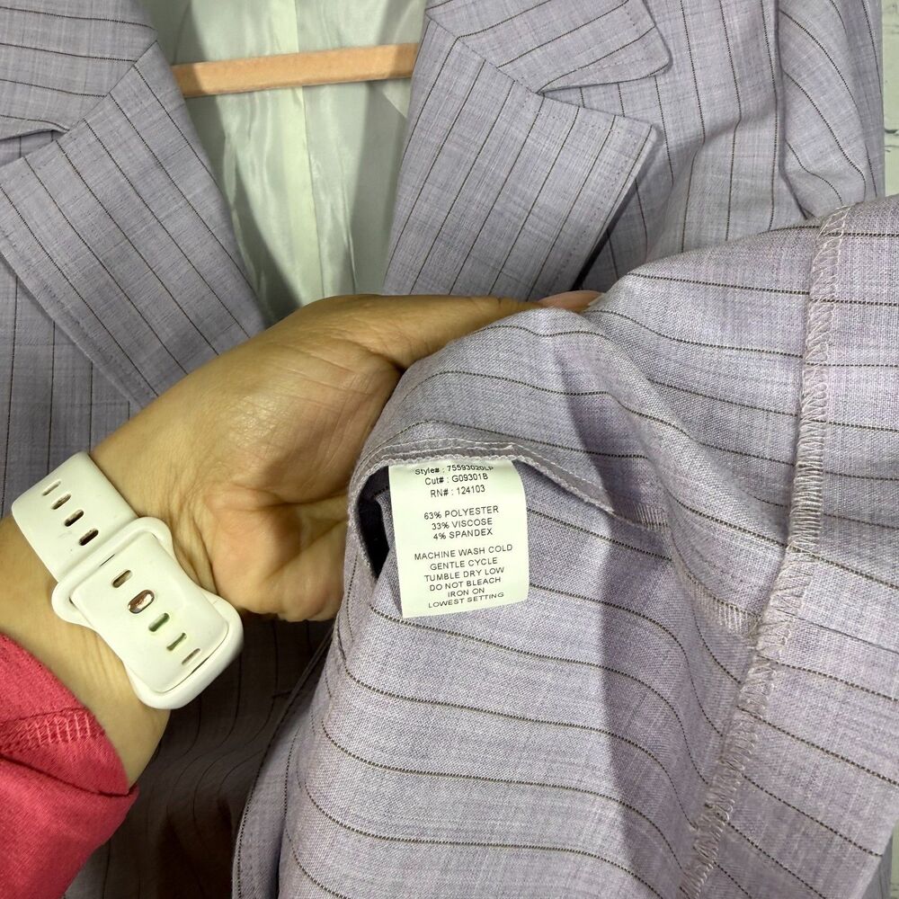 Y2K Milano Lavender Pinstripe Blazer and Pants Suit - Picture 16 of 16
